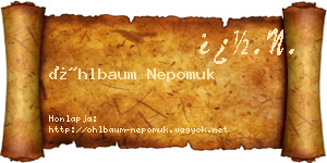 Öhlbaum Nepomuk névjegykártya